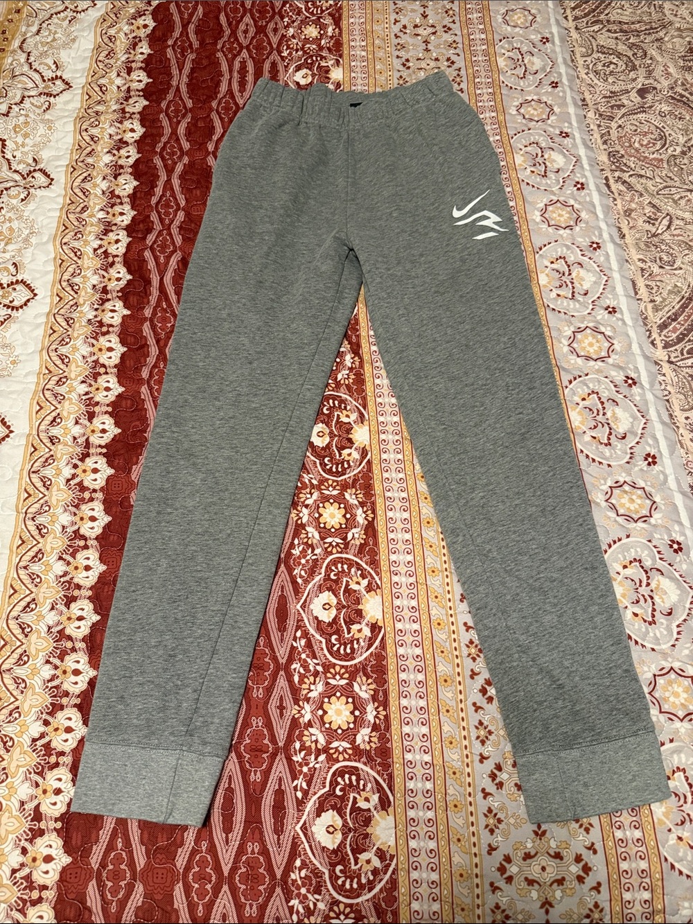 Nike Kids Gray Sweatpants with White Logo
